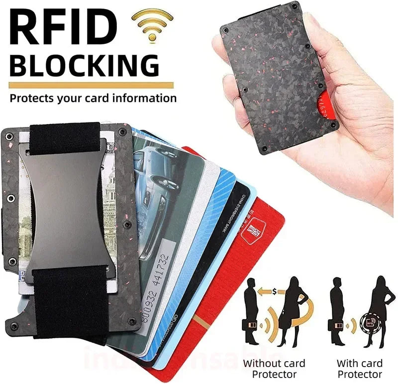 Carbon Fiber RFID Aluminum Wallet